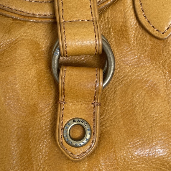 Marc by Marc Jacobs Bag Embossed Leather Satchel Honey Mustard Yellow - Picture 3 of 16